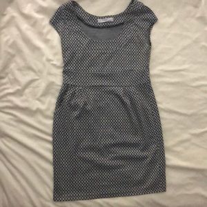 Black and White Fitted Dress